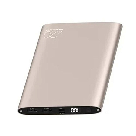 Внешний аккумулятор SOLOVE 20000mAh с кожаным чехлом Gold A8-2